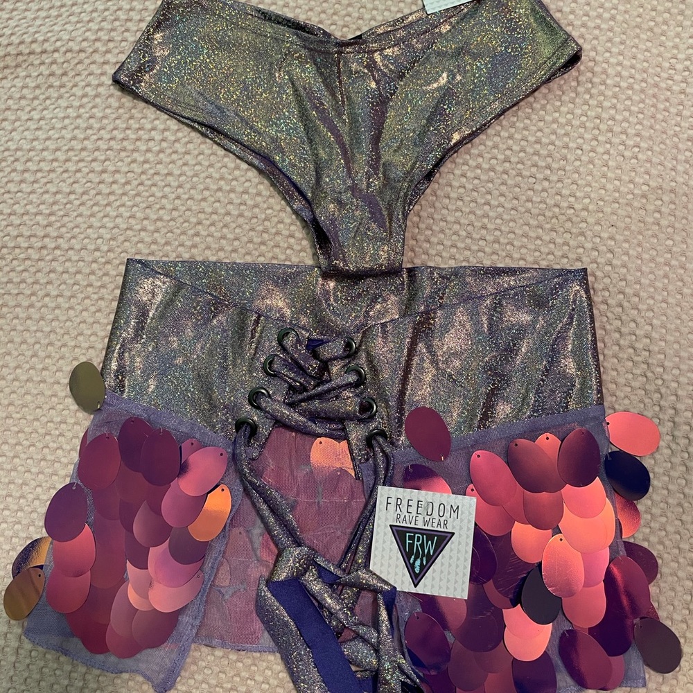 Freedom Rave Wear Athena Booty Shorts and Skirt